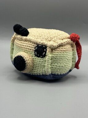 Pebble Camera Crochet/Knit Plush Cotton Rattle Stuffed Baby Toy 4.5" 2021